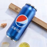 韩版爆款易拉罐304不锈钢卡通百事可乐罐保温杯男女学生时尚水杯 普通不保温百事280ML [单盖]杯子+吸盖+杯刷