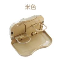 汽车餐盘多功能车载后座茶杯水杯架车内手机支架可折叠桌手机架 小号餐桌(黄色)