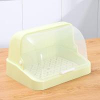 创意沥水杯架家用防尘杯子架奶瓶架托盘置物架带盖茶杯加厚收纳架 小号绿色(无抽屉老款)不送礼品