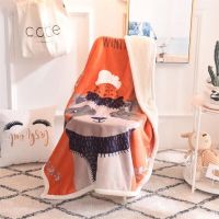 双层加厚珊瑚绒毯小毛毯卡通小被子毯子羊羔绒童毯盖毯儿童午睡毯 时尚熊猫 100x130双层羊羔绒