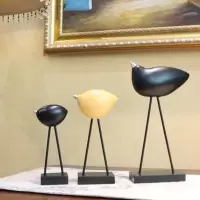 北欧三只小鸟现代家居艺术摆件简约风格样板房间书房软装饰品礼物 三只小鸟/黑黄黑