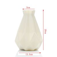 欧式简约创意塑料花瓶客厅卧室现代家居北欧风插花花瓶摆件装饰品 3505北欧几何白