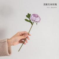 假花仿真花摆设装饰花艺摆件高档2021新款ins风摆花客厅餐桌花束 浅紫左岸玫瑰花束