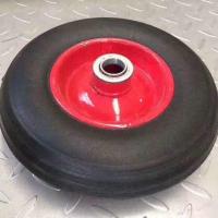 独轮车冲气轮10/16寸实心轮14寸300*8推车轮子车轱辘二轮车轴 10寸实心20空直径24厘米
