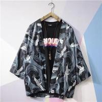 中国风佛系男装汉服男古风浮世绘日式和服羽织开衫防晒衣道袍披风 仙鹤 S