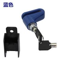 电动车碟刹锁山地车自行车锁摩托车锁碟刹防盗锁单车通用锁户外锁 小号碟刹锁-蓝色