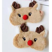 日系软萌可爱卡通动物麋鹿兔子学生少女情侣毛绒遮光舒适睡眠眼罩 咖啡色麋鹿眼罩