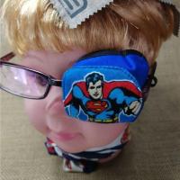 『托马斯单眼罩』外棉内桑蚕丝全遮盖舒适薄款弱视斜视训练矫正 超人(遮左)