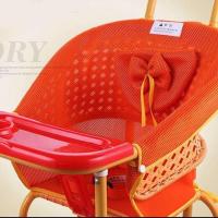 通用婴儿宝宝手推车双面彩虹条纹格纹棉垫伞车童车配件餐椅坐垫 透气坐垫(红) 坐垫