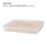 乐扣饺子盒冻饺子不分格家用冷冻大号托盘速冻多层馄饨冰箱保鲜盒 大号透明饺子盒单层(1盒+1盖)