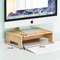 办公室护颈电脑增高架加长带抽屉屏幕增高台支架桌面收纳置物架子 29*21*8.5简约-咖琪