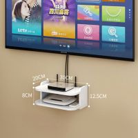 免打孔机顶盒置物架路由器收纳盒墙上电视墙壁挂客厅卧室隔板挂架 30X20单格款 赠强力粘钩[瓷砖玻璃乳胶漆墙面首选]