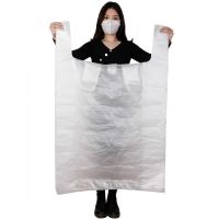 白色特大手提塑料袋加厚方便袋搬家收纳袋服装打包超大号背心袋子 宽40*高65[普通款] 透明[50只]