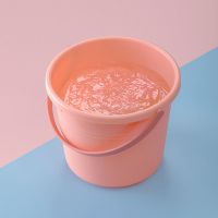 茶花透明手提水桶家用大号加厚洗衣桶储水桶洗车圆桶塑料桶洗衣桶 水桶粉色(26.6*34cm)