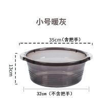 茶花大号把手加厚脸盆家用成人塑料洗衣盆婴儿洗脸盆学生儿童 小号35厘米含把手[灰色]