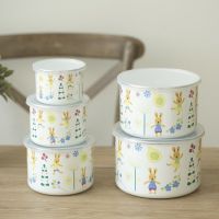 加厚搪瓷碗套碗加高加厚保鲜盒密封明火电磁炉加热 欢乐兔加深保鲜碗 10cm(单个)