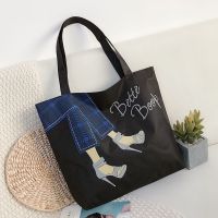 拉链手提牛津布包妈咪购物袋女学生单肩包韩版休闲简约手提大包包 黑高跟鞋