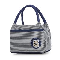 休闲包零钱包手提包妈咪包可爱学生便当包手提袋女包手拎包小包包 深蓝