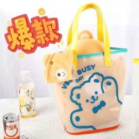 2021新款爆款小熊果冻包pvc手提可爱少女透明游泳沙滩单肩包 A1黄色