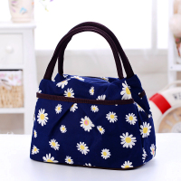 新款防水牛津布包多功能妈妈手提小布包便当包饭盒袋休闲妈咪女包 深蓝太阳花 韩国绒牛津布PDD