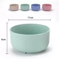 小麦秸秆防摔碗家用餐具大人儿童通用塑料碗创意特色可爱米汤饭碗 秸秆碗颜色随机1个装(无赠品)