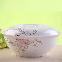 家用唐山骨瓷9英寸大汤碗带盖品锅汤锅汤盆大汤碗瓷盖大海碗 金粉世家-9英寸汤锅1个