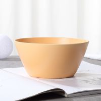 北欧风竹纤维碗单个家用碗中号汤碗面碗多色可选易清洗 橘色梯形中号碗