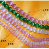 水晶猫眼石项链女串珠饰品吊坠日韩版短款珍珠锁骨链毛衣链送妈妈 白6毫米40厘米