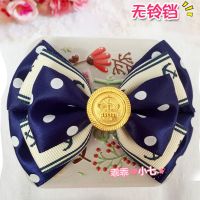 宠物黄扣可调节蝴蝶结狗狗项圈铃铛猫咪泰迪小型犬项圈项链领结 黄扣款**无铃铛 S