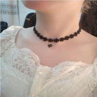 春夏颈链项圈韩国脖子饰品颈带性感脖链蕾丝项链锁骨链女吊坠颈链 幸运四叶草项链(1)