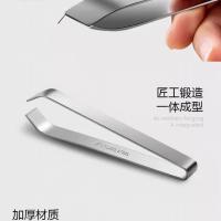 拔毛神器器不锈钢猪毛夹子厨房除鸡毛鸭毛镊子拔鱼刺鱼骨夹猪毛钳 多功能拔毛器[平口]1支