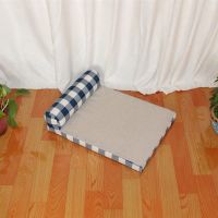 宠物用品夏季宠物床垫狗狗猫咪用麻布床宠物沙发床可拆洗宠物窝垫 S号 50*35_ 蓝色