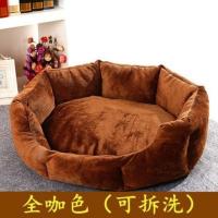 狗狗床垫子拉布拉多边牧中型大型犬狗窝室内夏物用品金毛睡垫 全咖色 M 40*35 (送枕头+凉席)