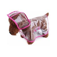 狗狗雨衣宠物用品衣服大型犬透明雨衣泰迪中型小型犬比熊春夏猫 粉色边 XS(2-4斤)