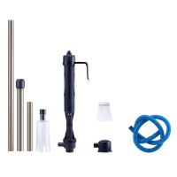 LONDA养鱼缸自动换水器电动洗沙器抽水泵吸便清洁水族箱用品 黑晶蓝 2号电池国内版(长款)