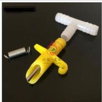 兔笼专用兔子自动饮水器 水嘴兔肉兔养殖用 镀锌鸭嘴饮水器 黄色一体塑料兔饮 10个