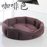 狗窝可拆洗泰迪比熊金毛窝萨摩耶大型犬狗床狗垫小狗狗窝宠物用品 咖啡色圆形狗窝 S型买一送四