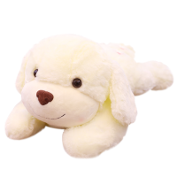 小白狗玩偶娃娃趴趴狗抱枕毛绒玩具儿童生日礼物女生安抚睡觉抱枕 白色笑脸趴狗 30厘米