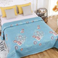多功能四季盖毯单件床盖双面榻榻米床罩防滑床单宿舍炕单夹棉床垫 蓝色妖姬 100*230cm