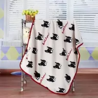 日系宠物四季毛毯 猫咪珊瑚绒毯子狗狗睡觉小毯子狗垫子 办公室毯 米色法牛 S 100*75厘米