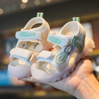 宝宝带灯凉鞋软底宝宝凉鞋男2岁软底透明小童凉鞋3防滑女宝宝凉鞋 188-2绿色 内长14.0cm 22码