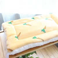 猫垫子笼子里猫笼平台垫狗狗垫子睡觉用冬季宠物睡垫加厚保暖冬天 黄萝卜(白绒) S-小型(35*50cm)