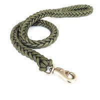 特大型犬牵引绳巨型猛犬金毛阿拉斯加德牧藏獒遛狗绳狗狗链子加粗 军绿色 长1.15米左右