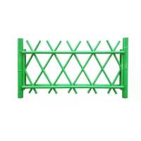 不锈钢仿竹防护栏景区栅栏公园草坪花园绿化围栏农村户外篱笆围墙 竹绿色立柱0.3米高