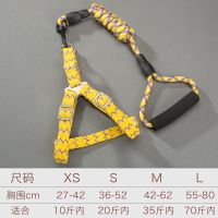 狗狗牵引绳大型中型犬胸背遛狗绳金毛泰迪狗链子猫咪项圈宠物用品 双色二件套黄色 XS(建议3-8斤)