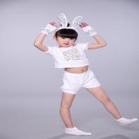 六一儿童节动物表演服小白兔演出服幼儿小兔子表演服男女动物服 白色 小兔子全套 110cm