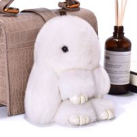 韩国长耳兔兔毛绒玩具垂耳兔公仔迷你挂饰小兔子玩偶书包挂件小号 白色迷你版14cm