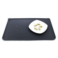 大号硅胶宠物餐垫狗垫子防咬防滑垫狗猫碗垫吃饭垫子餐垫防水地垫 灰色 L-大型