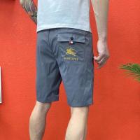 传奇保罗夏季新款休闲短裤男修身显瘦轻薄刺绣战马五分沙滩裤橘色 灰色 L 100到120斤