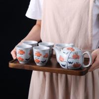 茶具套装日式家用茶壶茶杯水壶手彩简约现代仿古 任意款式4杯